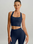 Women's Knitted Nylon Sports Bra Sustainable Yoga Tops - BERLOOK
