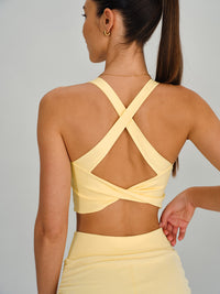 Women's Knitted Nylon Sports Bra Sustainable Yoga Tops - BERLOOK