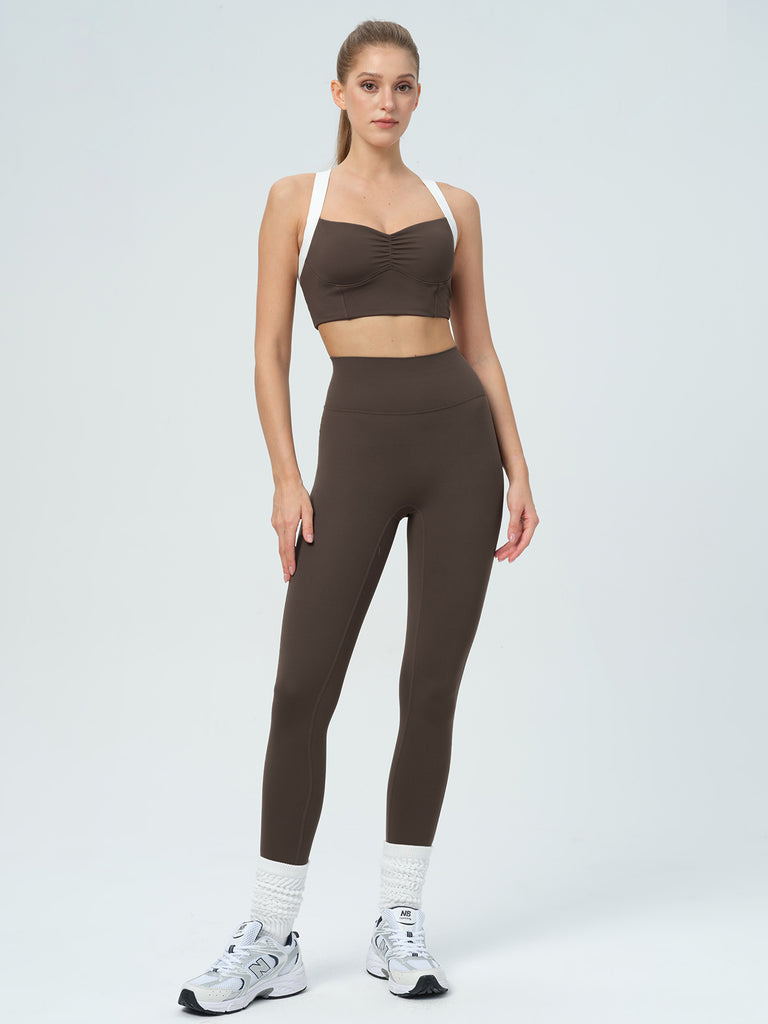 Women's Knitted Nylon Sports Bra Sustainable Yoga Tops - BERLOOK