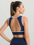 Women's Knitted Nylon Sports Bra Sustainable Yoga Tops - BERLOOK