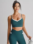 Women's Knitted Nylon Sports Bra Sustainable Yoga Tops - BERLOOK