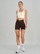 Women's Knitted Nylon Sports Bra Sustainable Yoga Tops - BERLOOK