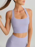 Women's Knitted Nylon Sports Bra Sustainable Yoga Tops - BERLOOK