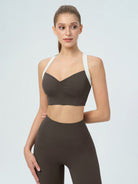 Women's Knitted Nylon Sports Bra Sustainable Yoga Tops - BERLOOK