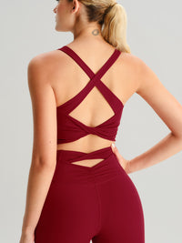 Women's Knitted Nylon Sports Bra Sustainable Yoga Tops - BERLOOK