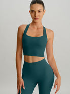 Women's Knitted Nylon Sports Bra Sustainable Yoga Tops - BERLOOK