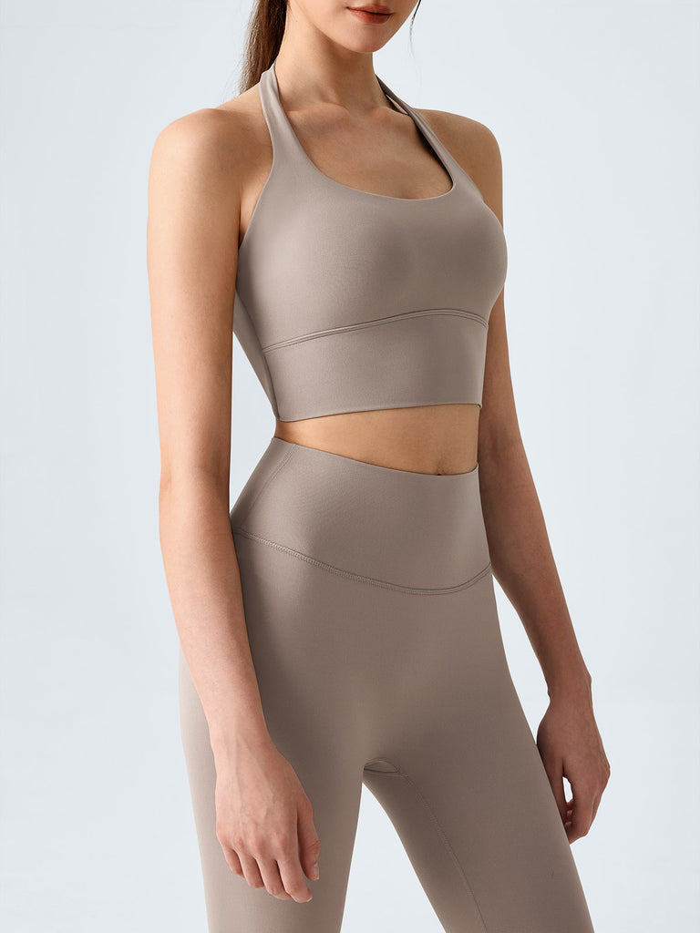 Women's Knitted Nylon Sports Bra Sustainable Yoga Tops - BERLOOK