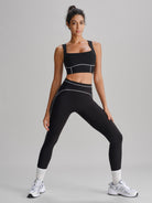 Women's Knitted Nylon Sports Bra Sustainable Yoga Tops - BERLOOK