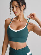 Women's Knitted Nylon Sports Bra Sustainable Yoga Tops - BERLOOK