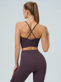 Women's Knitted Nylon Sports Bra Sustainable Yoga Tops - BERLOOK