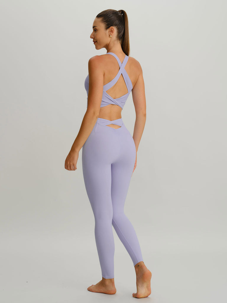 Women's Knitted Nylon Sports Bra Sustainable Yoga Tops - BERLOOK