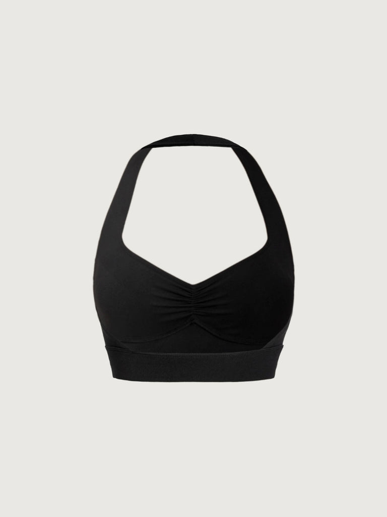 Women's Knitted Nylon Sports Bra Sustainable Yoga Tops - BERLOOK