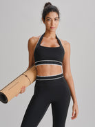 Women's Knitted Nylon Sports Bra Sustainable Yoga Tops - BERLOOK