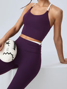 Women's Knitted Nylon Sports Bra Sustainable Yoga Tops - BERLOOK