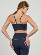 Women's Knitted Nylon Sports Bra Sustainable Yoga Tops - BERLOOK