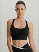 Women's Knitted Nylon Sports Bra Sustainable Yoga Tops - BERLOOK