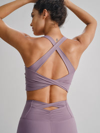 Women's Knitted Nylon Sports Bra Sustainable Yoga Tops - BERLOOK