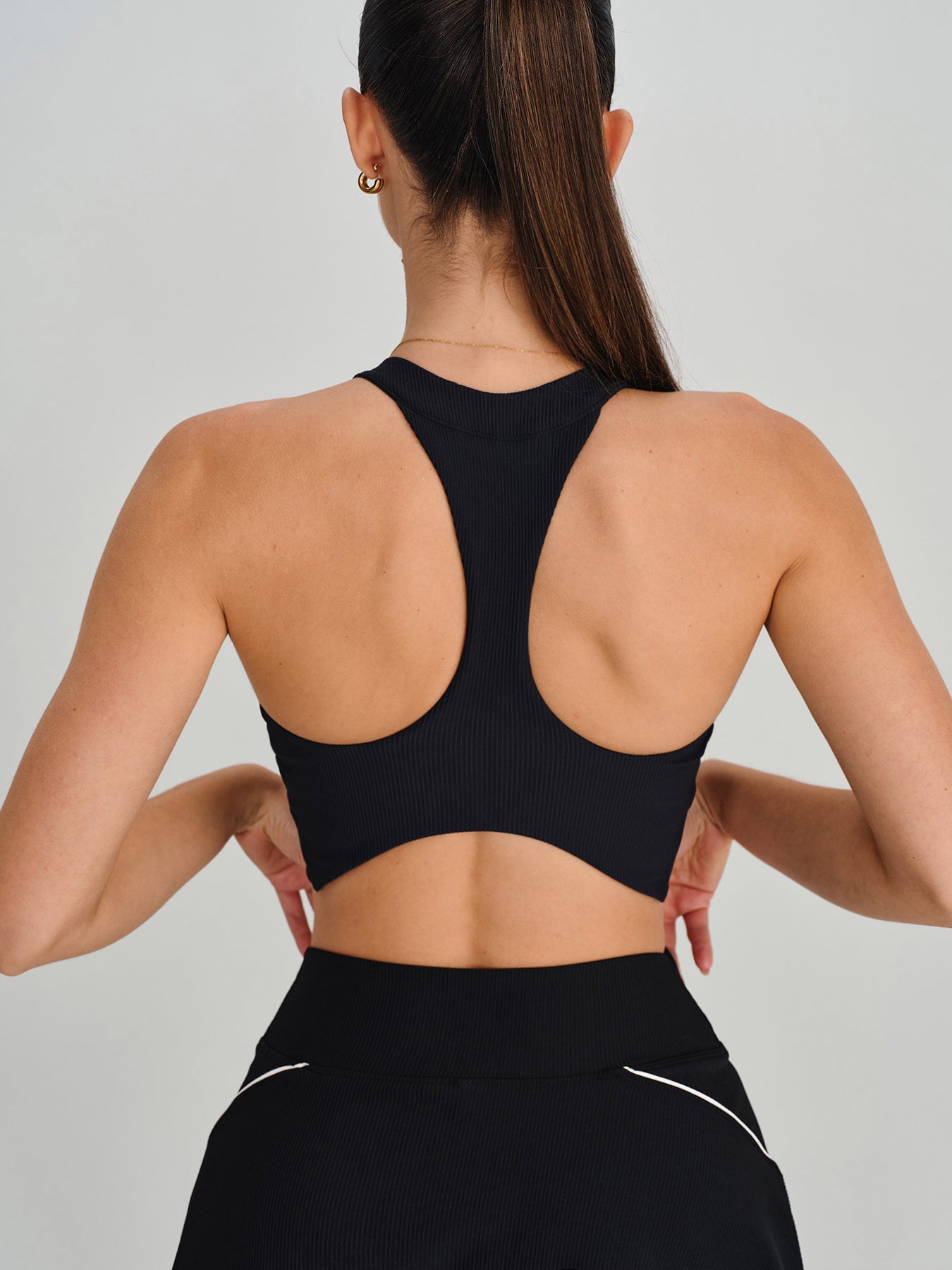 Women's Knitted Nylon Sports Bra Sustainable Yoga Tops - BERLOOK