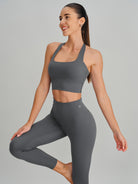 Women's Knitted Nylon Sports Bra Sustainable Yoga Tops - BERLOOK