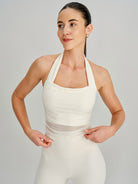 Women's Knitted Nylon Sports Bra Sustainable Yoga Tops - BERLOOK