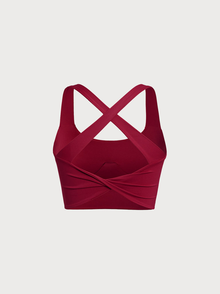 Women's Knitted Nylon Sports Bra Sustainable Yoga Tops - BERLOOK
