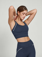 Women's Knitted Nylon Sports Bra Sustainable Yoga Tops - BERLOOK