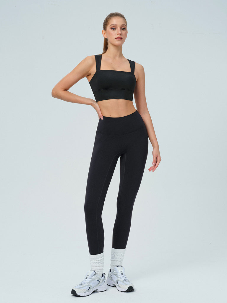 Women's Knitted Nylon Sports Bra Sustainable Yoga Tops - BERLOOK