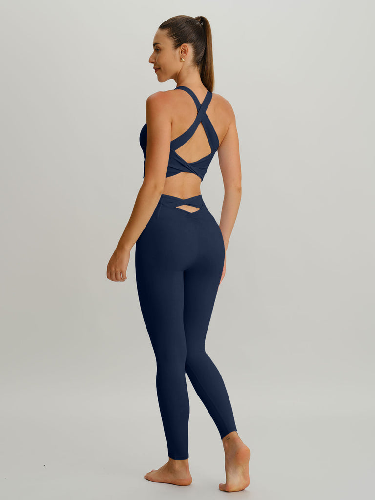 Women's Knitted Nylon Sports Bra Sustainable Yoga Tops - BERLOOK