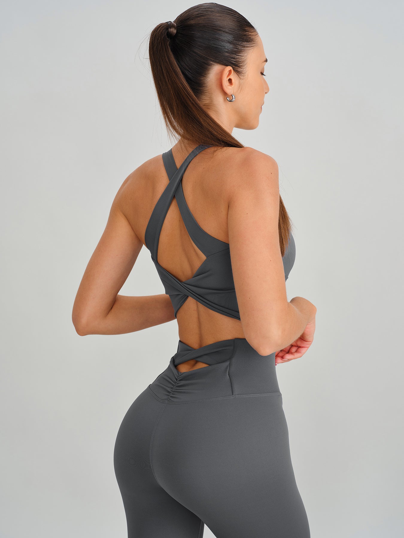 Women's Knitted Nylon Sports Bra Sustainable Yoga Tops - BERLOOK