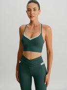 Women's Knitted Nylon Sports Bra Sustainable Yoga Tops - BERLOOK