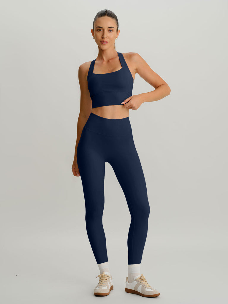 Women's Knitted Nylon Sports Bra Sustainable Yoga Tops - BERLOOK