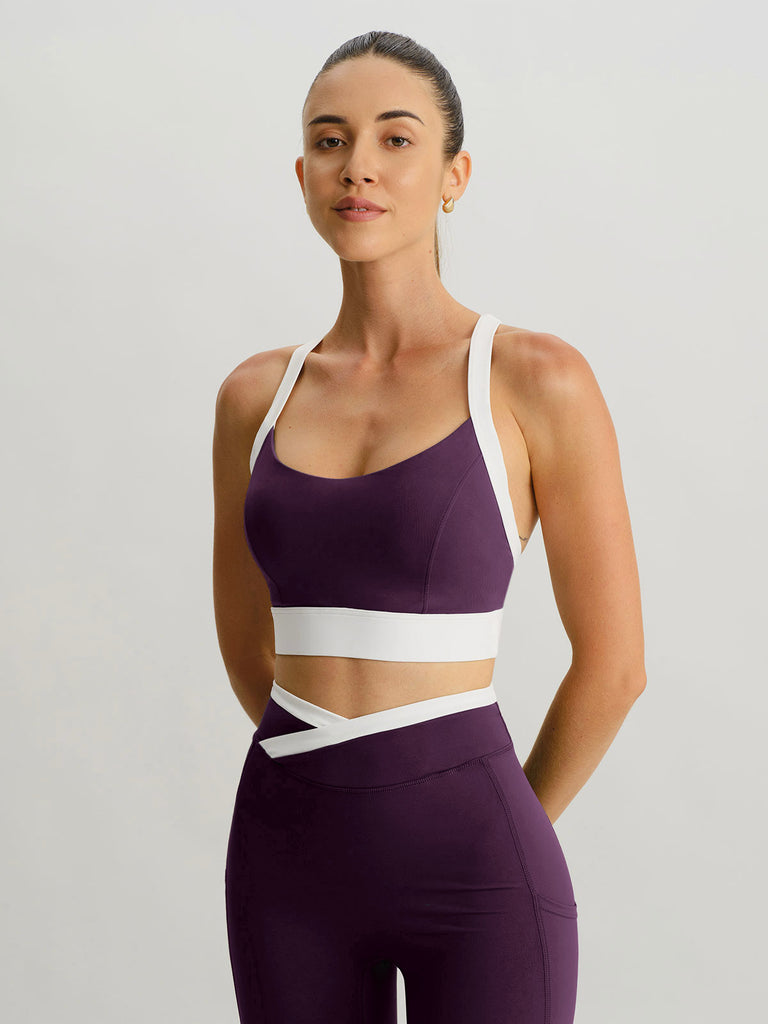 Women's Knitted Nylon Sports Bra Sustainable Yoga Tops - BERLOOK
