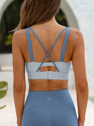 Women's Knitted Nylon Sports Bra Sustainable Yoga Tops - BERLOOK