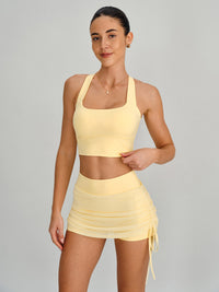 Women's Knitted Nylon Sports Bra Sustainable Yoga Tops - BERLOOK