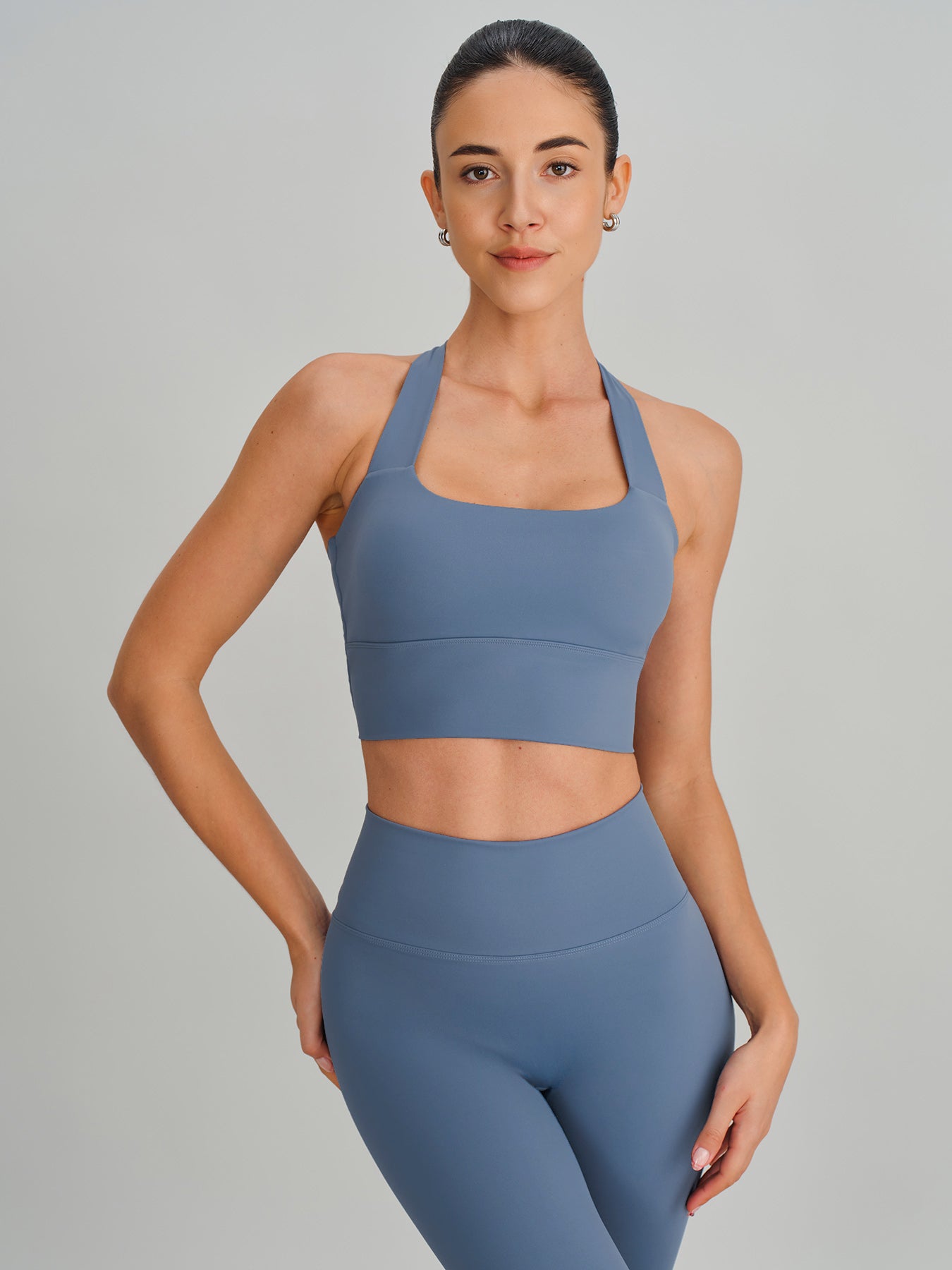 Women's Knitted Nylon Sports Bra Sustainable Yoga Tops - BERLOOK