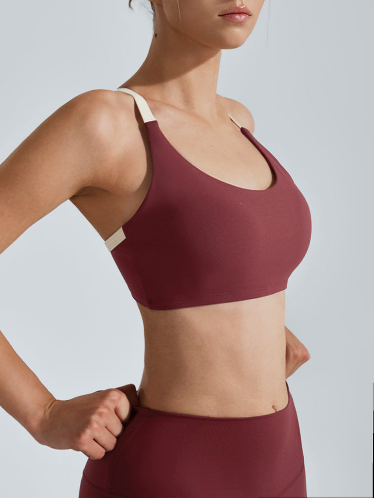 Women's Knitted Nylon Sports Bra Sustainable Yoga Tops - BERLOOK