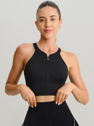Women's Knitted Nylon Sports Bra Sustainable Yoga Tops - BERLOOK