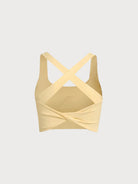 Women's Knitted Nylon Sports Bra Sustainable Yoga Tops - BERLOOK