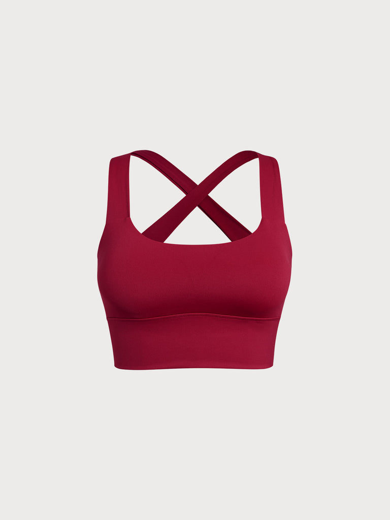 Women's Knitted Nylon Sports Bra Sustainable Yoga Tops - BERLOOK