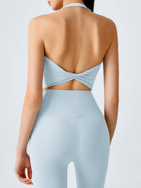 Women's Knitted Nylon Sports Bra Sustainable Yoga Tops - BERLOOK