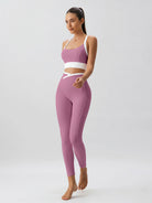 Women's Knitted Nylon Sports Bra Sustainable Yoga Tops - BERLOOK