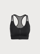 Women's Knitted Nylon Sports Bras Black Sustainable Yoga Tops - BERLOOK