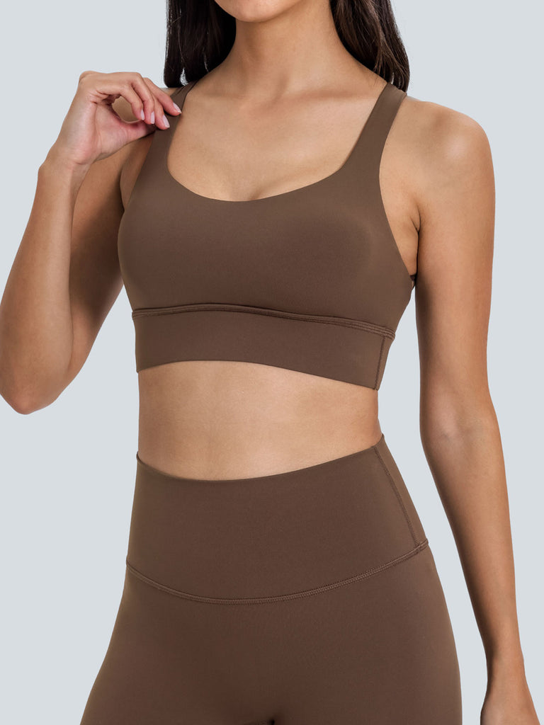 Women's Knitted Nylon Sports Bras Sustainable Yoga Tops - BERLOOK