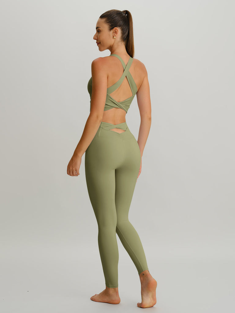 Women's Knitted Nylon Sports Bras Sustainable Yoga Tops - BERLOOK