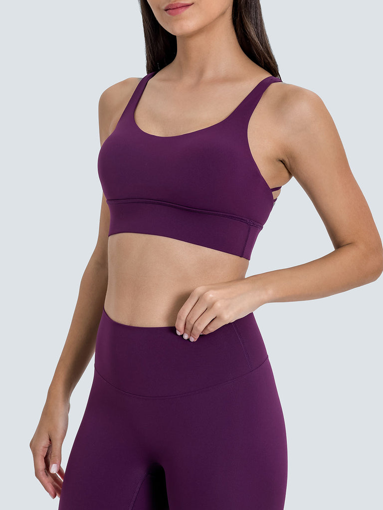 Women's Knitted Nylon Sports Bras Sustainable Yoga Tops - BERLOOK