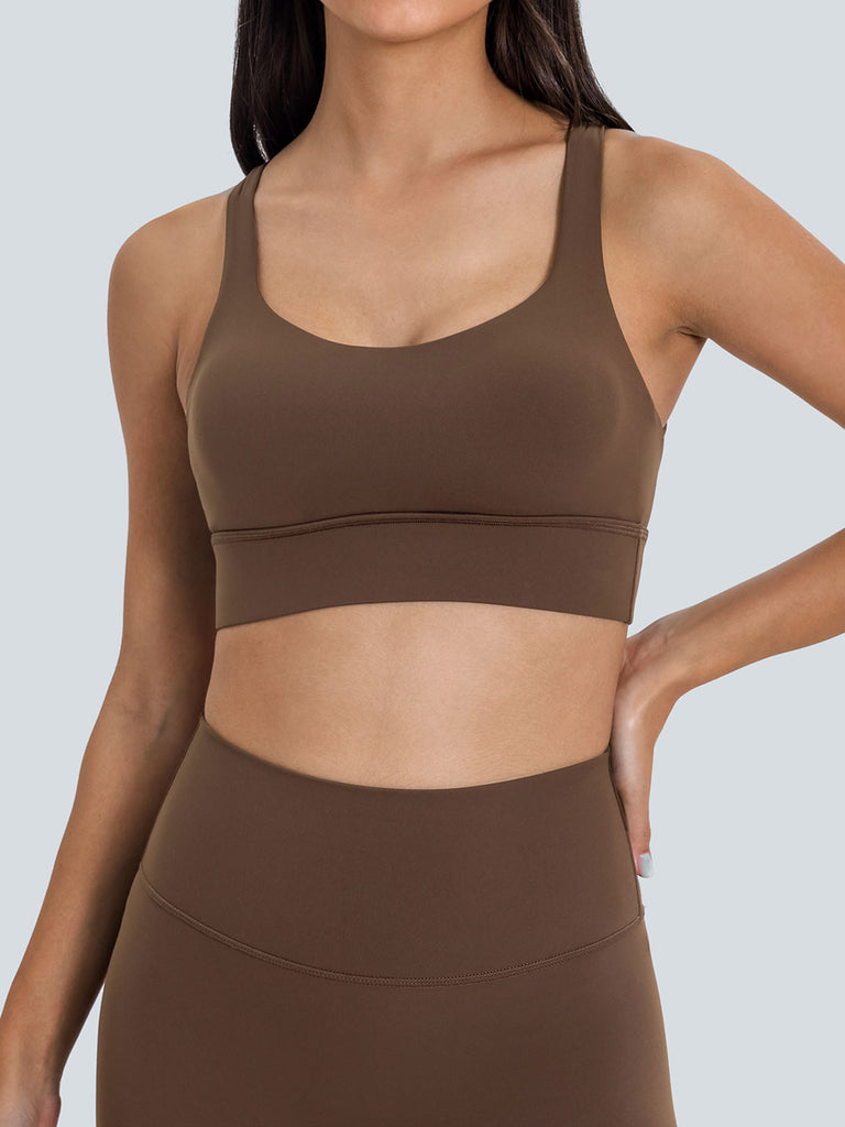 Women's Knitted Nylon Sports Bras Sustainable Yoga Tops - BERLOOK