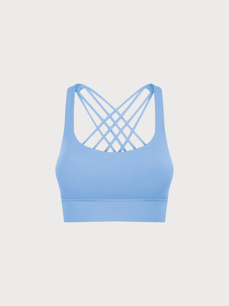 Women's Knitted Nylon Sports Bras Sustainable Yoga Tops - BERLOOK