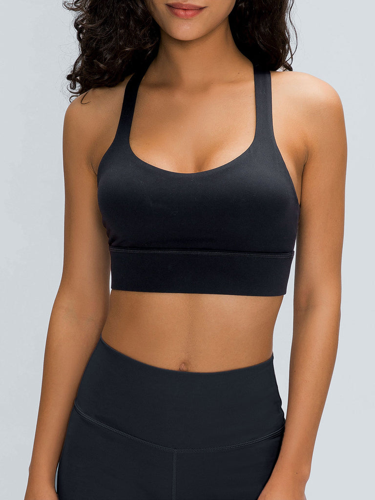 Women's Knitted Nylon Sports Bras Sustainable Yoga Tops - BERLOOK