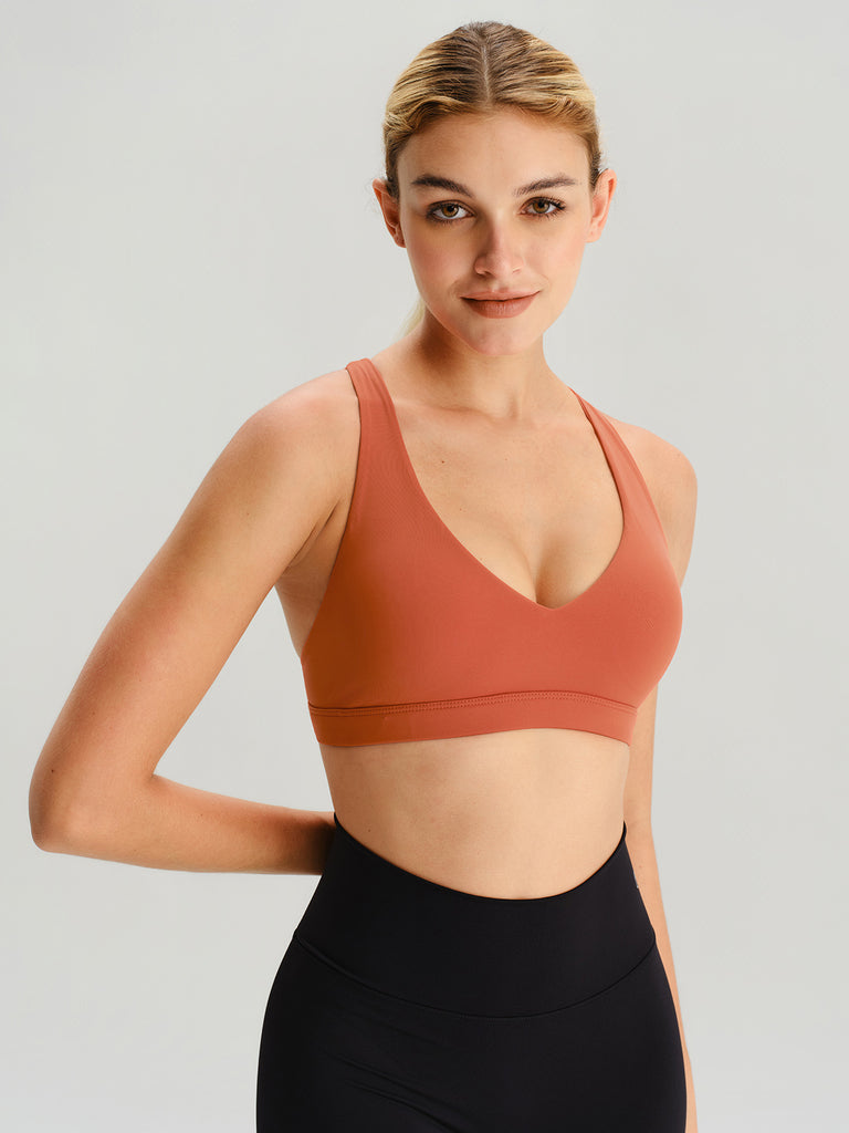 Women's Knitted Nylon Sports Bras Sustainable Yoga Tops - BERLOOK