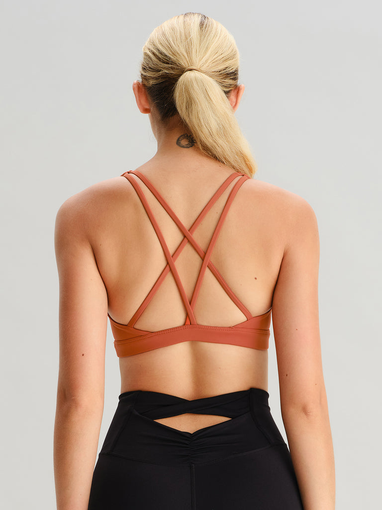 Women's Knitted Nylon Sports Bras Sustainable Yoga Tops - BERLOOK